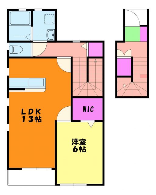 【安城市東栄町のアパートの間取り】