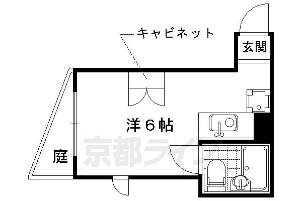 京都市右京区龍安寺塔ノ下町のマンションの間取り