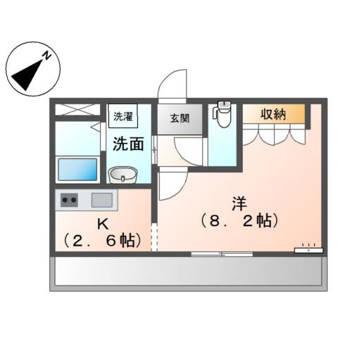 姫路市飾磨区中島のアパートの間取り