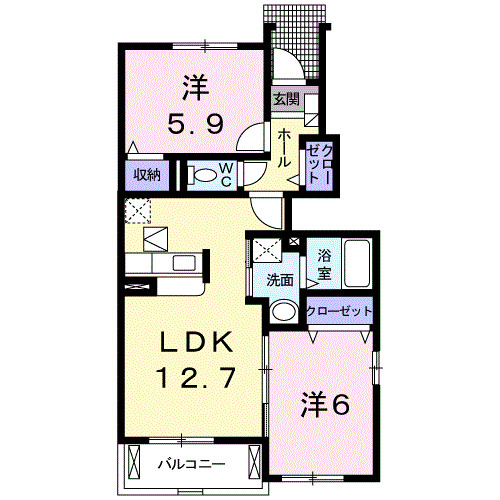 【ジェルメ渡辺Ｂの間取り】