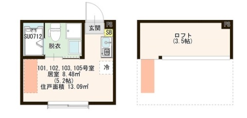 北区上中里のアパートの間取り