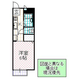 水戸市千波町のアパートの間取り