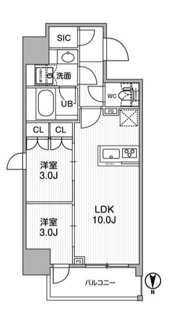 大田区西蒲田のマンションの間取り