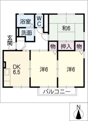 ハイカムールふくみの間取り