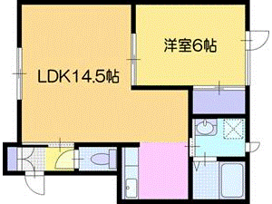 江別市一番町のアパートの間取り