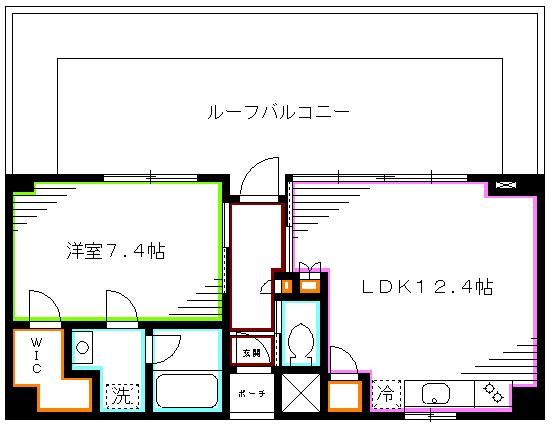 新宿区北新宿のマンションの間取り