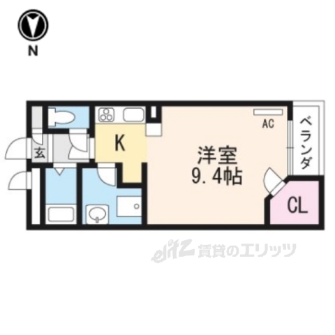 南丹市園部町木崎町のアパートの間取り