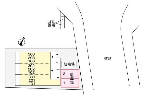 【ヒルサイドハウスＹＨ大和の駐車場】