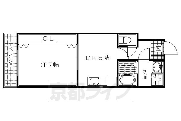 京都市伏見区銀座町４丁目のマンションの間取り