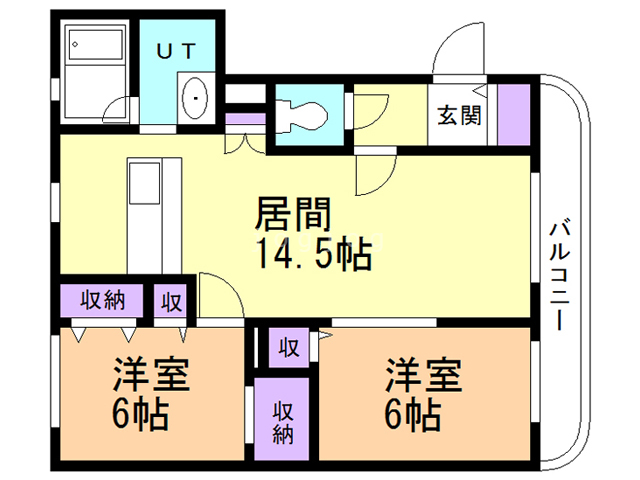 札幌市西区宮の沢三条のマンションの間取り