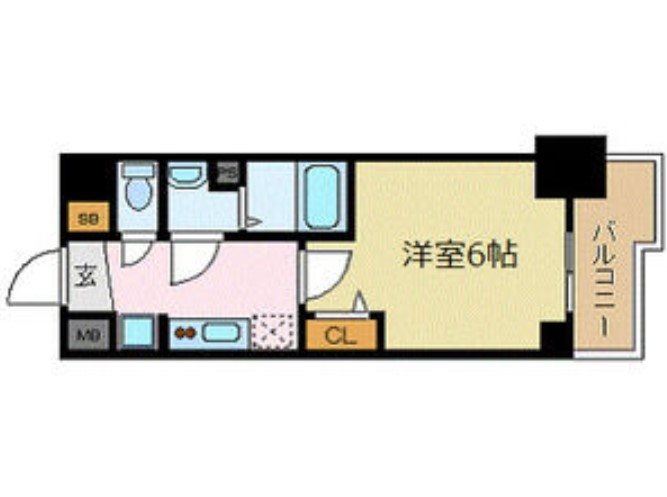 大阪市中央区釣鐘町のマンションの間取り