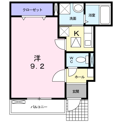 呉市広白石のアパートの間取り