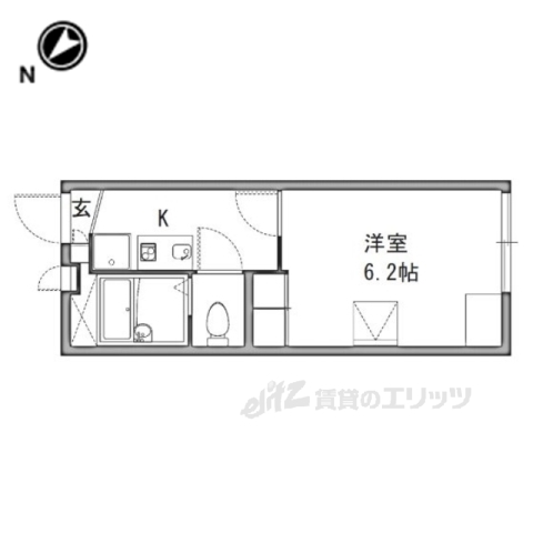 奈良市西大寺竜王町のアパートの間取り