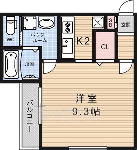 京都市山科区大宅細田町のマンションの間取り