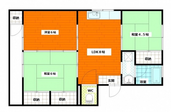 広島市南区翠のマンションの間取り