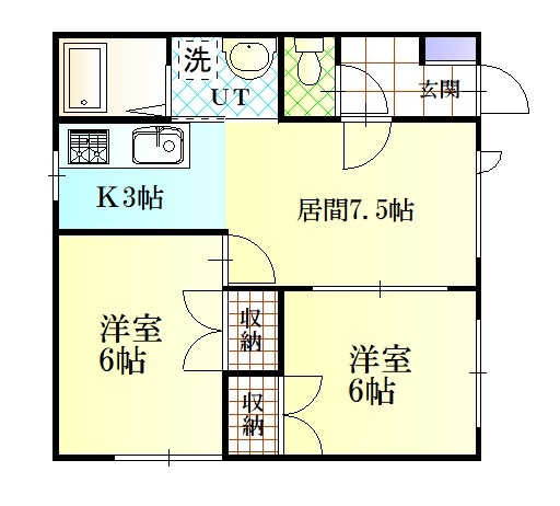 旭川市永山五条のアパートの間取り