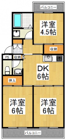 ハイツ鶴ケ舞の間取り