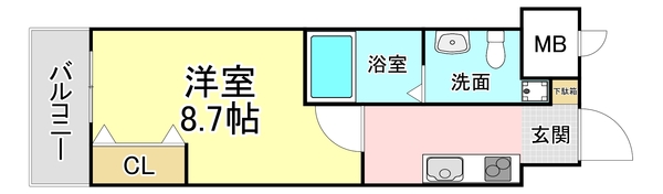 北九州市小倉北区黄金のマンションの間取り