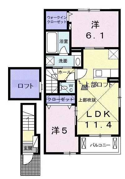 名古屋市天白区池場のアパートの間取り