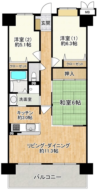 グレーシィ栗東オーブの間取り