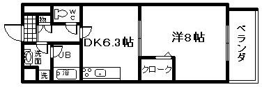 岸和田市加守町のマンションの間取り