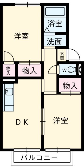 四日市市青葉町のアパートの間取り