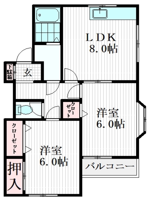 藤ハイツ若竹の間取り