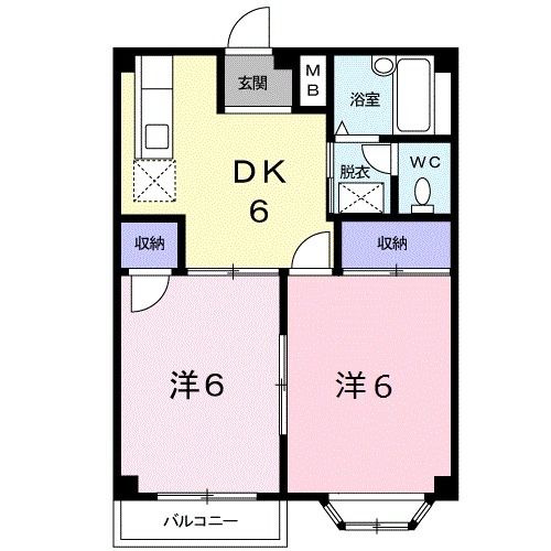 佐野市堀米町のアパートの間取り