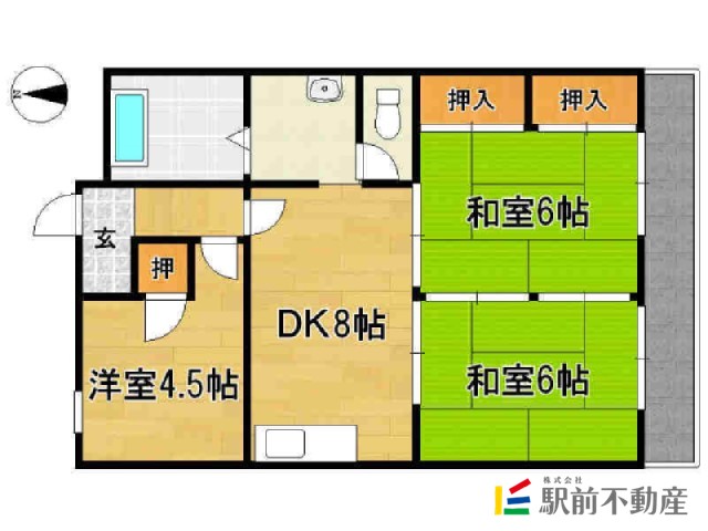 グレスコート佐賀　壱番館の間取り