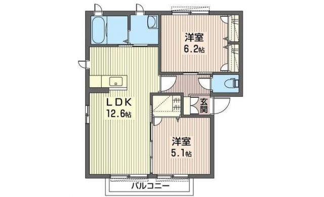 古河市久能のアパートの間取り