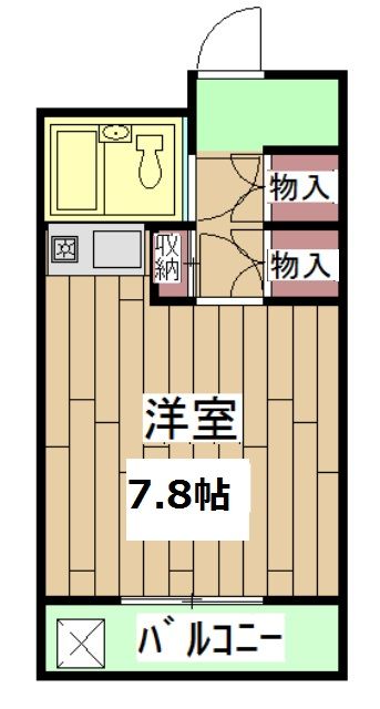 京都市右京区嵯峨折戸町のマンションの間取り