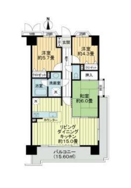 日野市万願寺のマンションの間取り