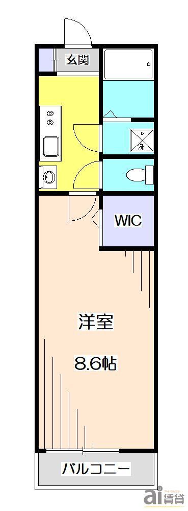 狭山市入間川のアパートの間取り