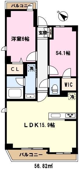 蕨市塚越のマンションの間取り