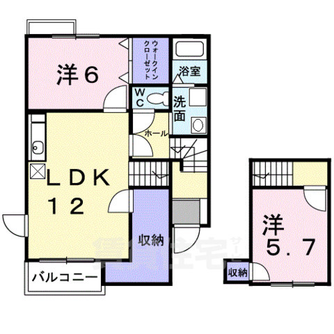 生駒市壱分町のアパートの間取り