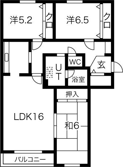 LEE SPACE篠路Bの間取り