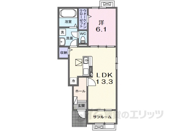 ビートルハウス野田山II2の間取り