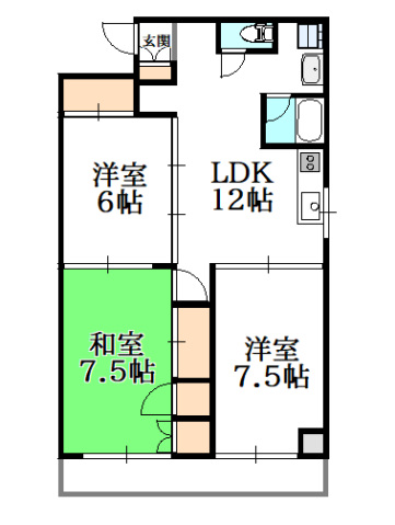 【広島市中区榎町のマンションの間取り】