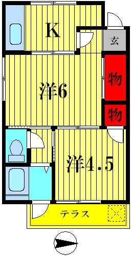 コーポときわの間取り