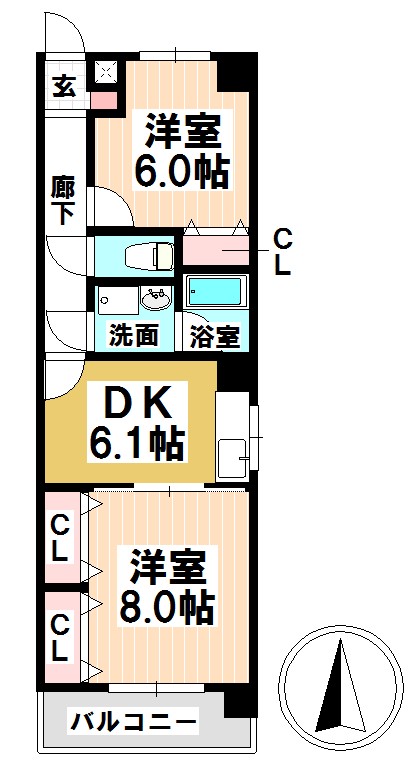 レージュ道徳の間取り