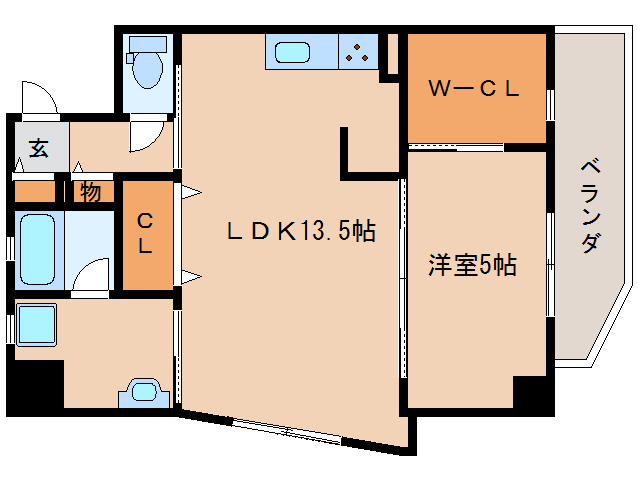 奈良市三条大路のマンションの間取り