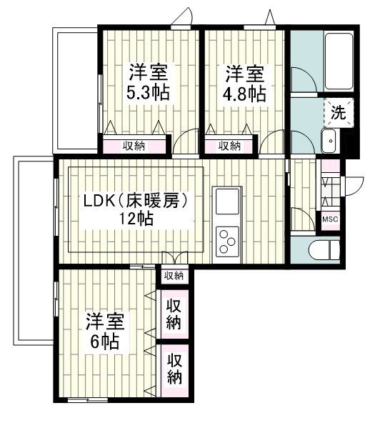 横浜市保土ケ谷区星川のマンションの間取り