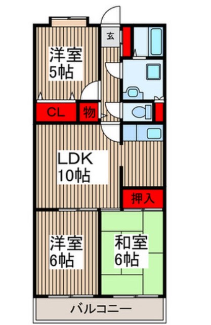 シェルクレールSの間取り