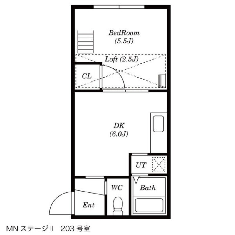 札幌市豊平区美園九条のアパートの間取り