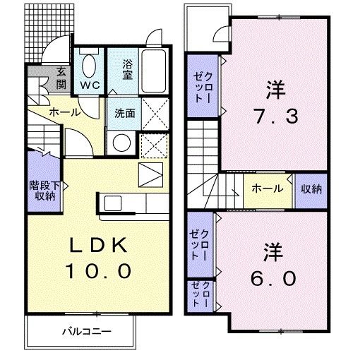 十日町市四日町のアパートの間取り