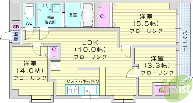 ボヌールKの間取り