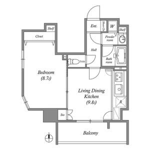 【名古屋市北区城見通のマンションの間取り】