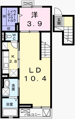 姫路市飾東町庄のマンションの間取り