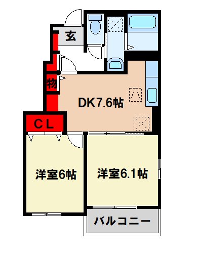 朝倉郡筑前町松延のアパートの間取り