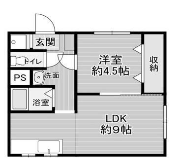 八尾市木の本のアパートの間取り